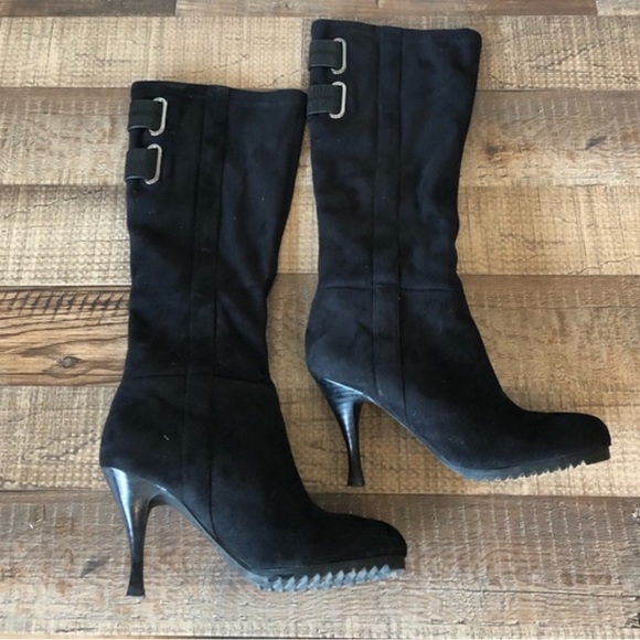 🔥 BCBGeneration PL Bettys Black Faux Suede Tall Womens Boots size 8.5 - Picture 8 of 13